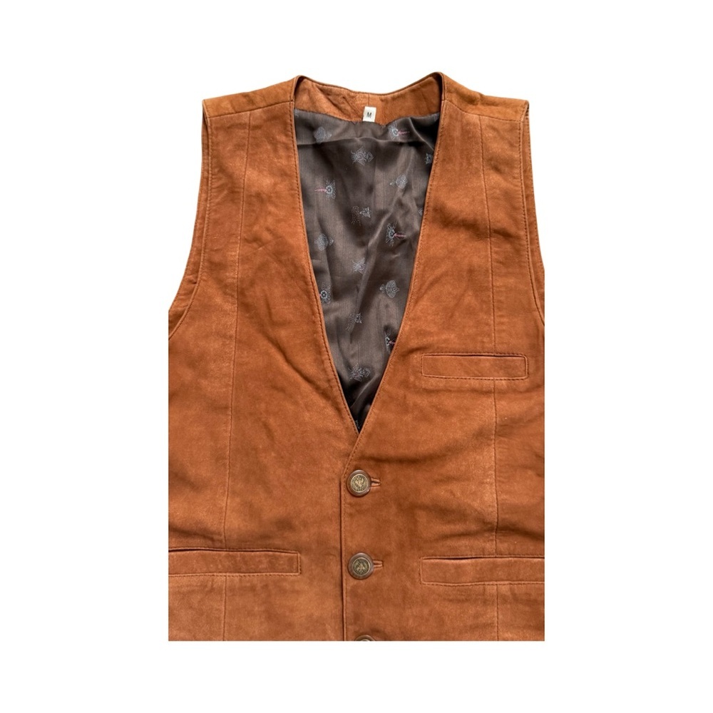 Eclectic Granpa Suede Vest with Button Closure - Picture 3 of 14